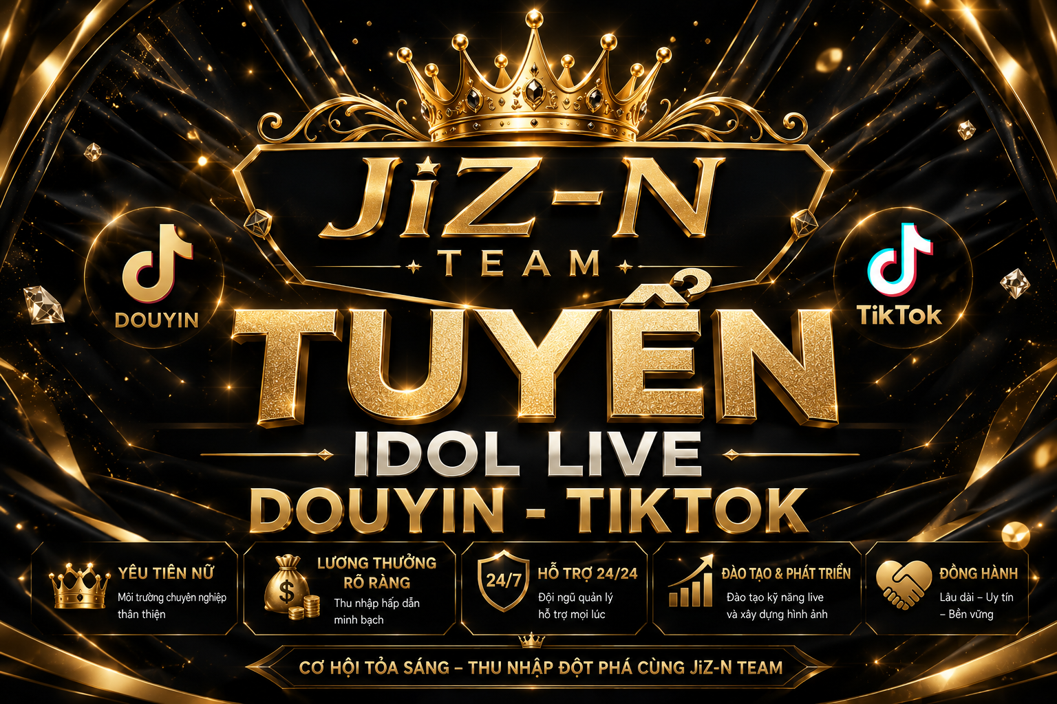 JiZ-N Team tuyển idol live Douyin TikTok